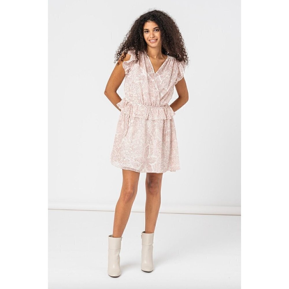 Ted Baker Evelyna Printed Texture GGT Mini Dress Ivory Womens Size 3 Medium 8